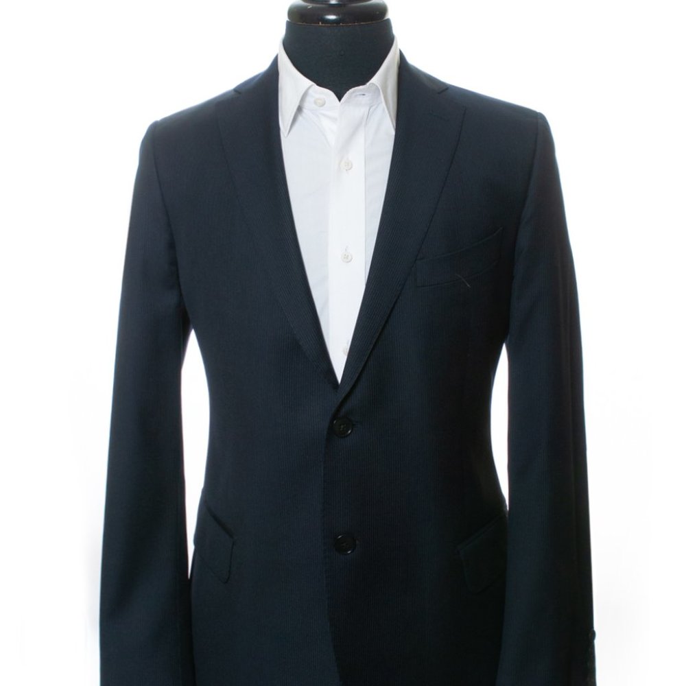 Luigi Bianchi Mantova Navy Blue Pinstriped Suit